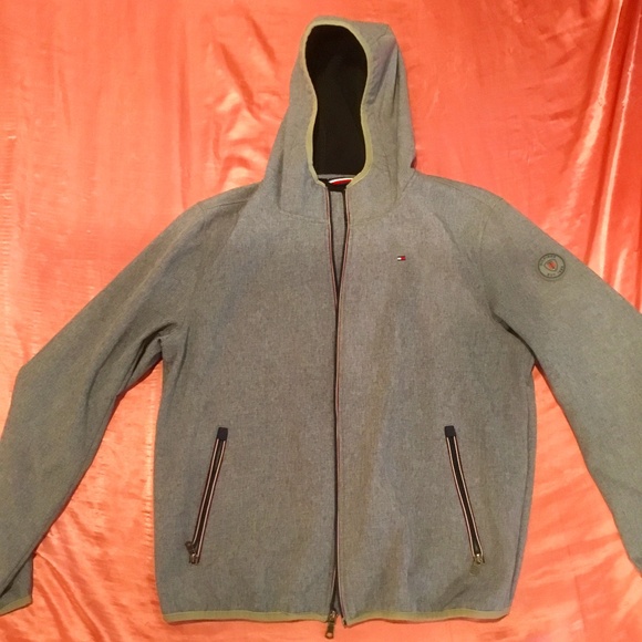 TOMMY HILFIGER • Gray Zip Midweight Softshell Jacket M - Picture 1 of 4